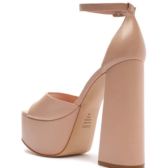 Schutz Lenne NappA leather platform sandal in sweet rose size 8- worn once - Picture 6 of 6